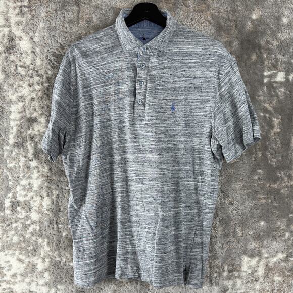 Tailord Byrd Size L Cotton Blend Polo Shirt Heather Gray Short Sleeve Collar - Picture 1 of 8